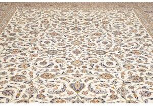 Tappeto Kashan Floreale Avorio Blu Notte 310x408 Cm