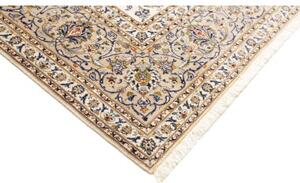 Tappeto Kashan Floreale Avorio Blu Notte 310x408 Cm