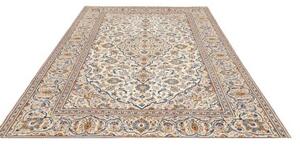 Tappeto Kashan Medaglione Floreale Avorio Blu 200x296 Cm