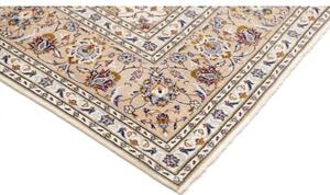 Tappeto Kashan Medaglione Floreale Avorio Blu Scuro 195x300 Cm