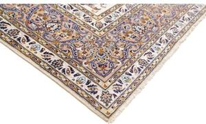Tappeto Kashan Floreale Avorio Blu Polvere 284x396 Cm