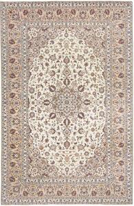 Tappeto Kashan Medaglione Floreale Avorio Blu Scuro 195x300 Cm