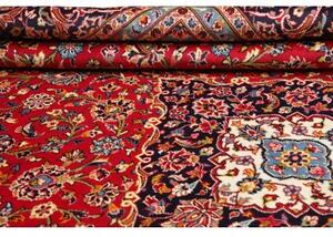 Tappeto Ardakan Medaglione Floreale Rosso Blu Scuro 293x410 Cm