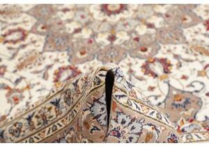Tappeto Kashan Medaglione Floreale Avorio Tortora 300x408 Cm
