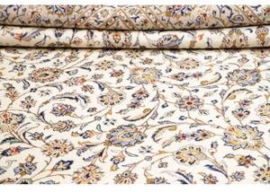 Tappeto Kashan Floreale Avorio Blu Notte 310x408 Cm