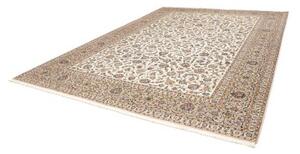Tappeto Kashan Floreale Avorio Blu Notte 310x408 Cm