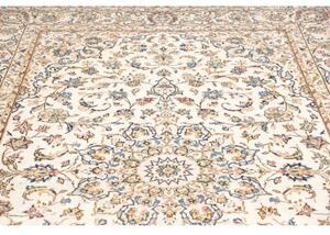Tappeto Kashan Medaglione Floreale Avorio Blu 197x302 Cm