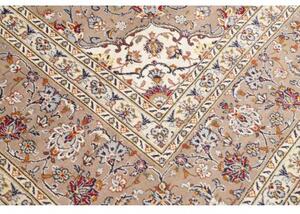 Tappeto Kashan Medaglione Floreale Avorio Tortora 300x408 Cm