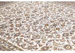 Tappeto Kashan Floreale Avorio Blu Polvere 284x396 Cm