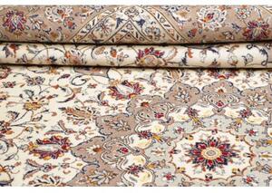 Tappeto Kashan Medaglione Floreale Avorio Tortora 300x408 Cm