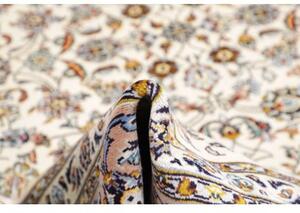 Tappeto Kashan Floreale Avorio Blu Polvere 284x396 Cm