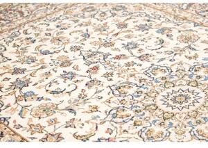 Tappeto Kashan Medaglione Floreale Avorio Blu 197x302 Cm