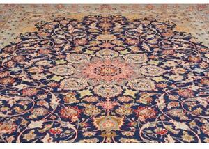 Tappeto Nadjafabad Medaglione Floreale Blu Scuro Azzurro 310x423 Cm