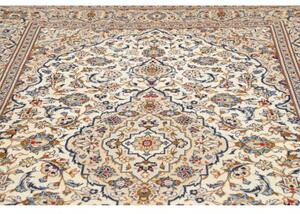 Tappeto Kashan Medaglione Floreale Avorio Blu 200x296 Cm