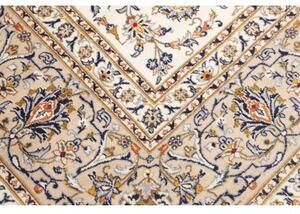 Tappeto Kashan Floreale Avorio Blu Notte 310x408 Cm