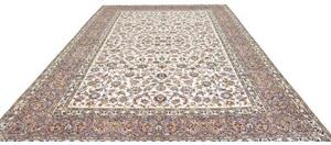 Tappeto Kashan Floreale Avorio Blu Polvere 284x396 Cm
