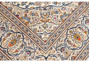 Tappeto Kashan Medaglione Floreale Avorio Blu 200x296 Cm