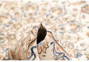 Tappeto Kashan Medaglione Floreale Avorio Blu 197x302 Cm