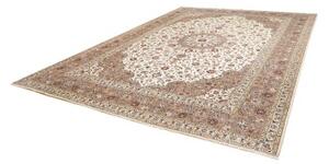 Tappeto Kashan Medaglione Floreale Avorio Tortora 300x408 Cm