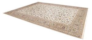 Tappeto Kashan Floreale Avorio Blu Notte 310x408 Cm