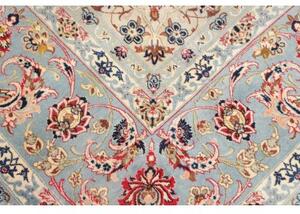 Tappeto Nadjafabad Medaglione Floreale Blu Scuro Azzurro 310x423 Cm