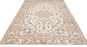 Tappeto Kashan Medaglione Floreale Avorio Blu 197x302 Cm