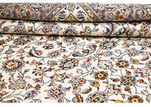 Tappeto Kashan Floreale Avorio Blu Polvere 284x396 Cm