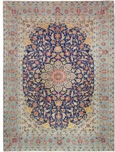Tappeto Nadjafabad Medaglione Floreale Blu Scuro Azzurro 310x423 Cm