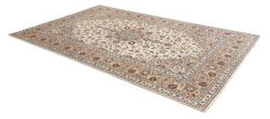 Tappeto Kashan Medaglione Floreale Avorio Blu Scuro 195x300 Cm