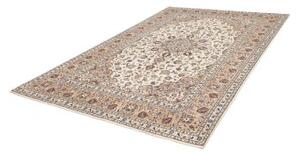 Tappeto Kashan Medaglione Floreale Avorio Blu Scuro 195x300 Cm