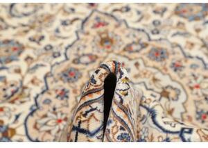 Tappeto Kashan Medaglione Floreale Avorio Blu 200x296 Cm