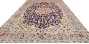 Tappeto Nadjafabad Medaglione Floreale Blu Scuro Azzurro 310x423 Cm