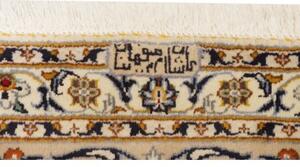 Tappeto Kashan Floreale Avorio Blu Notte 310x408 Cm