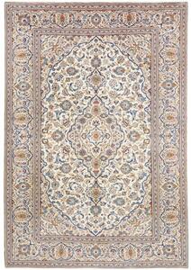 Tappeto Kashan Medaglione Floreale Avorio Blu 200x296 Cm