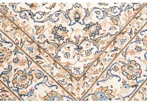 Tappeto Kashan Medaglione Floreale Avorio Blu 197x302 Cm