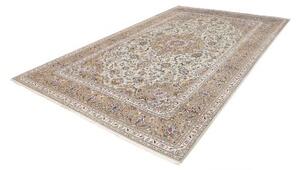 Tappeto Kashan Medaglione Floreale Verde Salvia Beige 227x350 Cm