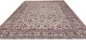 Tappeto Mashad Floreale Avorio Blu 305x392 Cm