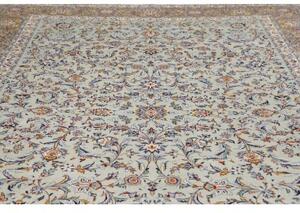 Tappeto Kashan Floreale Celeste Beige 275x388 Cm