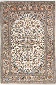 Tappeto Kashan Medaglione Floreale Avorio Blu 198x303 Cm