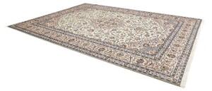 Tappeto Kashan Medaglione Floreale Avorio Blu 303x410 Cm