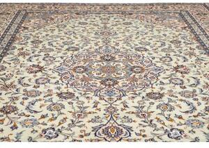 Tappeto Kashan Medaglione Floreale Avorio Blu 303x410 Cm