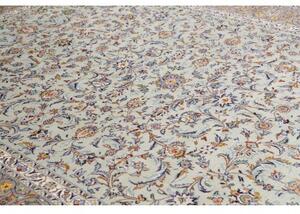 Tappeto Kashan Floreale Celeste Beige 275x388 Cm