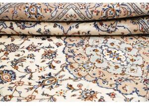 Tappeto Kashan Medaglione Floreale Beige Blu 205x310 Cm