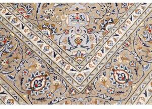 Tappeto Kashan Medaglione Floreale Verde Salvia Beige 227x350 Cm