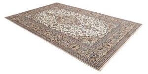 Tappeto Kashan Medaglione Floreale Avorio Blu 200x305 Cm