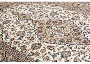 Tappeto Kashan Medaglione Floreale Avorio Blu 200x305 Cm
