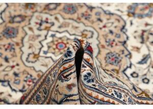 Tappeto Kashan Medaglione Floreale Avorio Blu 200x305 Cm