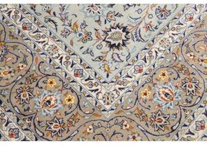 Tappeto Kashan Floreale Celeste Beige 275x388 Cm