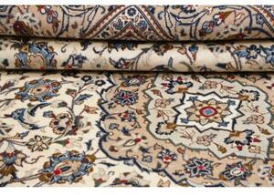 Tappeto Kashan Medaglione Floreale Avorio Blu 200x305 Cm