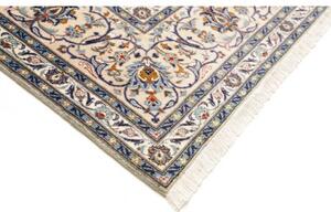 Tappeto Kashan Medaglione Floreale Avorio Blu 303x410 Cm